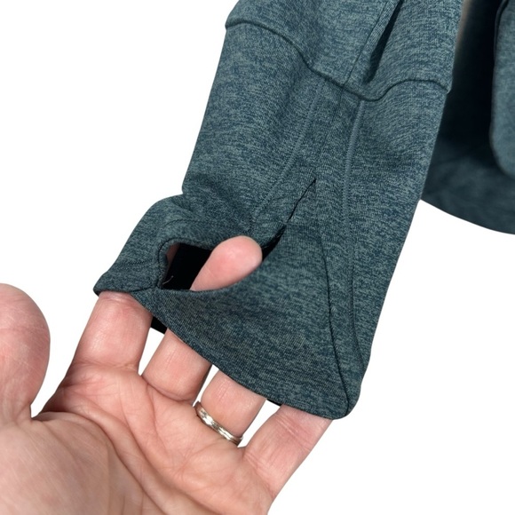 ATHLETA Women's Heathered Green Hooded Performance Lightweight Pullover Top L - Picture 4 of 7